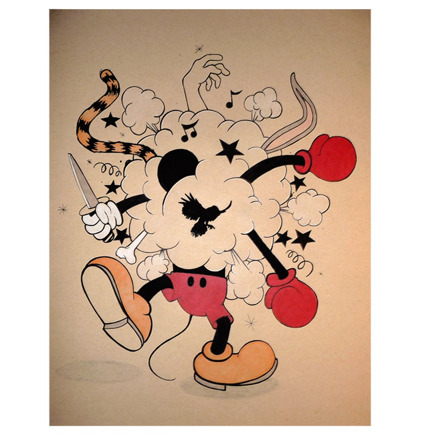Image of BATTLE OF THE TOONS SIGNED AND NUMBERED ORIGINAL DRAWING 