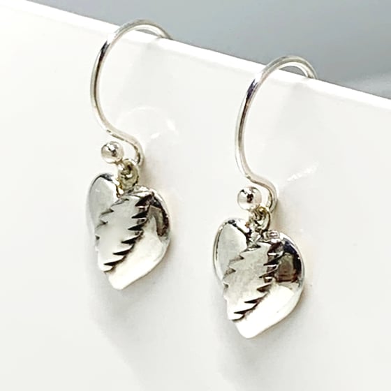 Image of NFA Heart with Bolt Post & Dangle Style Earrings
