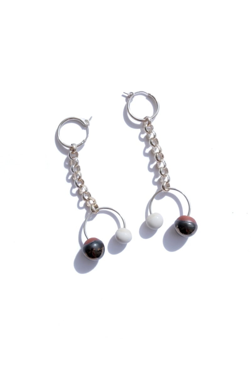 Image of chunkie silver earring pair