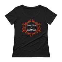 Image 1 of Women's House Music is Soul Music scoopneck tee in Black, White, & Yellow