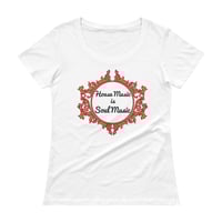Image 2 of Women's House Music is Soul Music scoopneck tee in Black, White, & Yellow