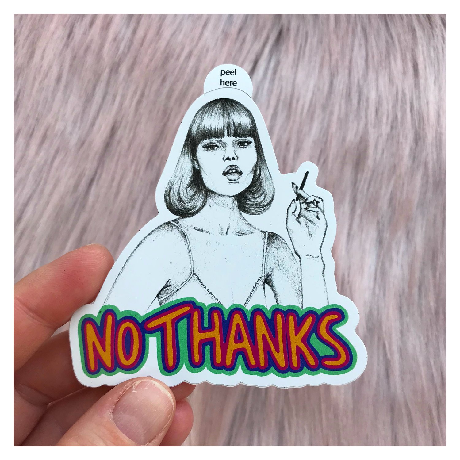 Image of No Thanks sticker - 3" inch