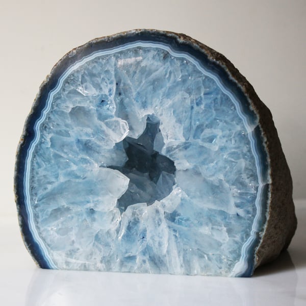 Image of Blue Ocean Agate Druzy with Crystal Quartz