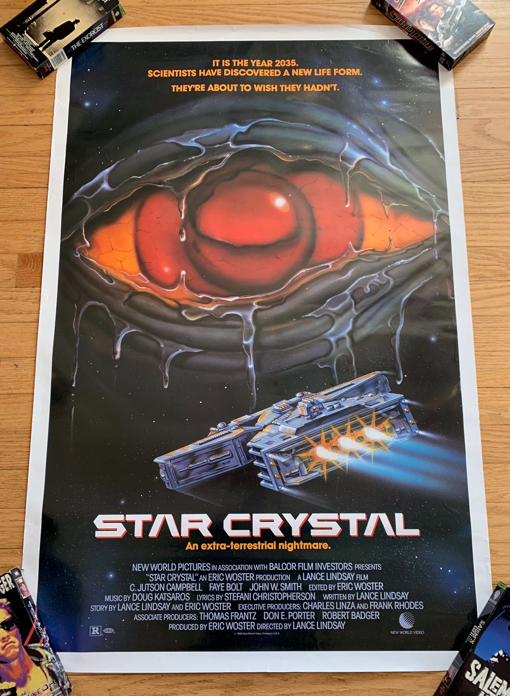 1986 STAR CRYSTAL Original New World Video Promotional One Sheet Movie Poster