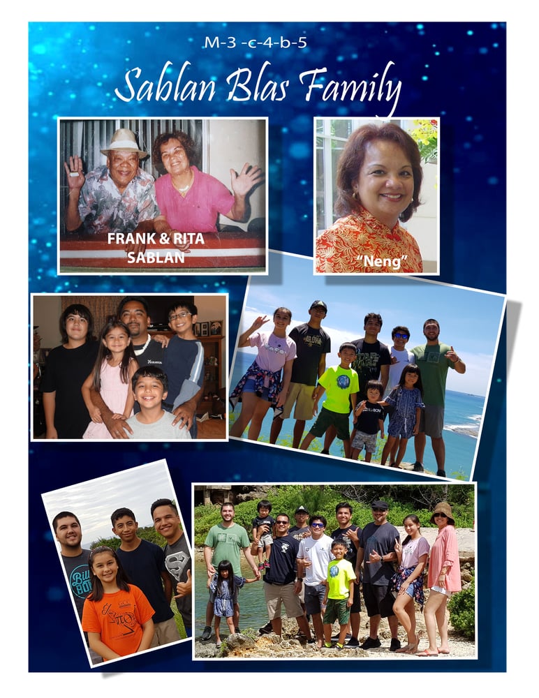 Image of Full page collage on the Sablan Family Reunion 2020 Memorabilia Book