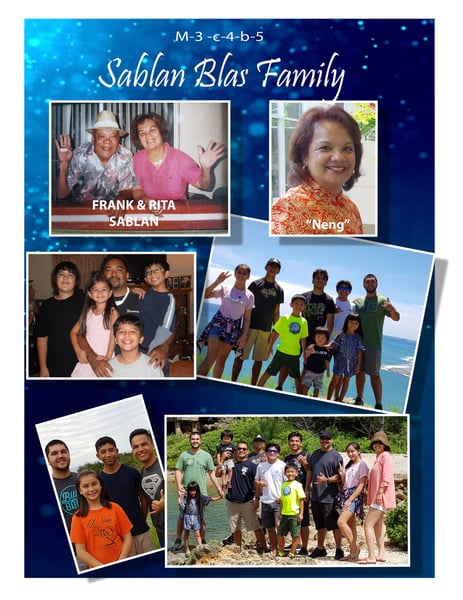 Image of Full page collage on the Sablan Family Reunion 2020 Memorabilia Book