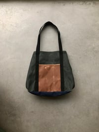 Image 1 of Vegan large tote bag in waxed canvas / bucket tote bag / office tote laptop tote bag COLLECTION UNIS