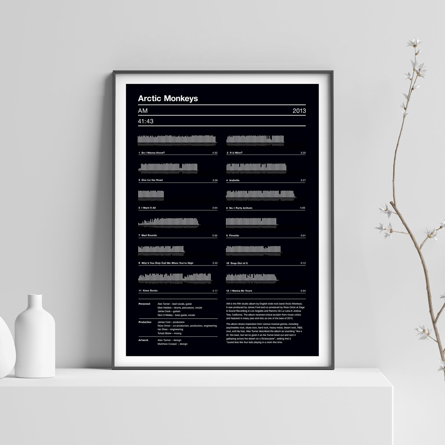 Image of Arctic Monkeys AM Album Screen Print