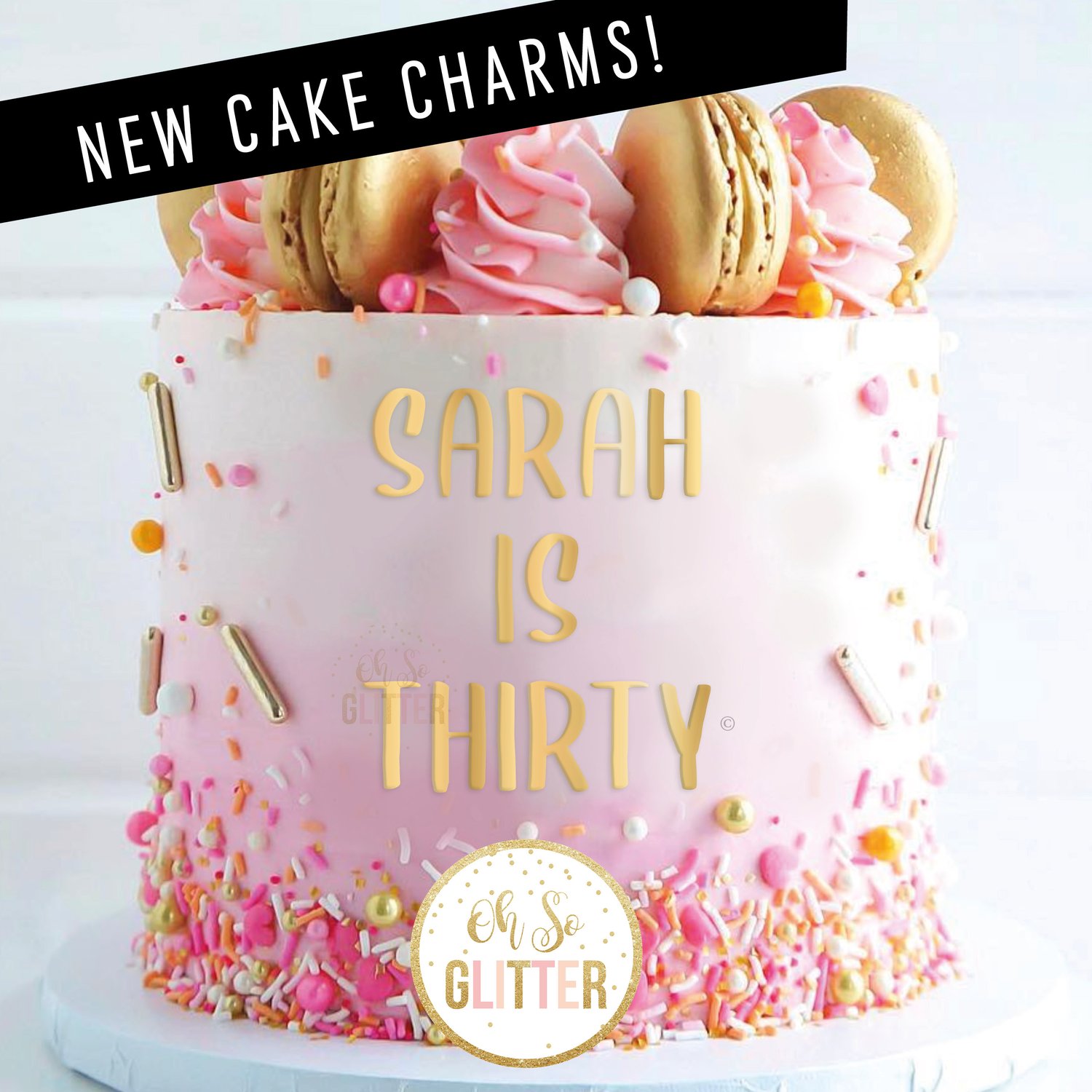 Cakes by Sarah - Pretty pink with gold sprinkles.