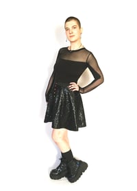 Image 3 of Black Sequin Rainbow Snap Skirt 
