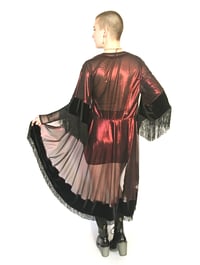 Image 4 of Sheer Metallic Red Fringe Robe 