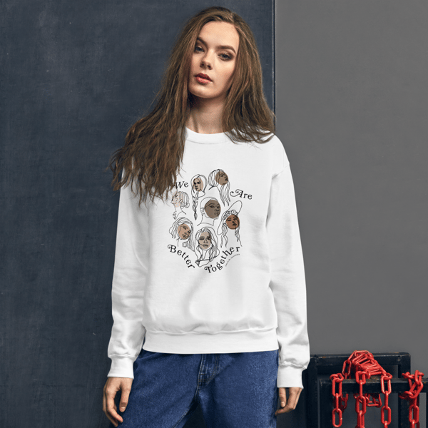 Image of Better Together - Crewneck Sweater -White