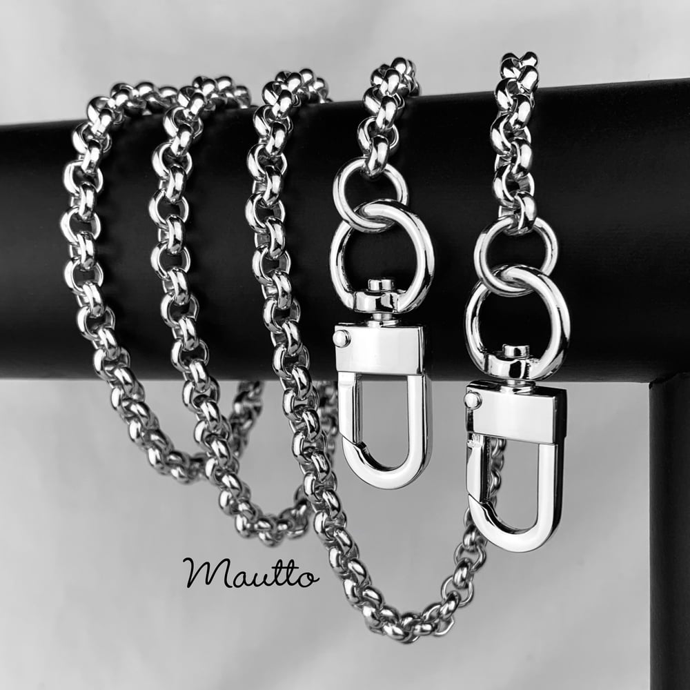 Image of NICKEL Chain Luxury Strap - Classic Rolo Chain - 1/4" (7mm) Wide - Choose Length & Clasps