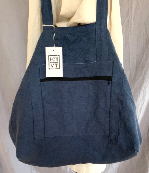 Image of linen tote blue