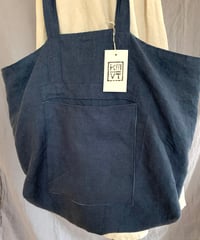 Image 3 of linen tote blue