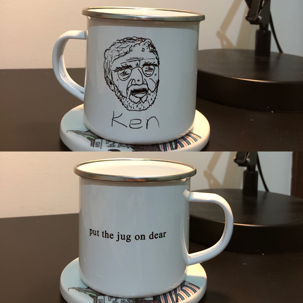Image of Enamel mug “put the jug on dear”