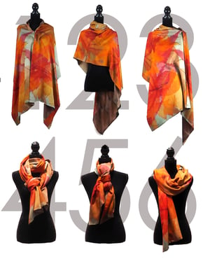 Image of Autumn Leaves Rouge Button Shawl