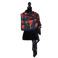Image 1 of Paris Tartan Rouge Button Shawl
