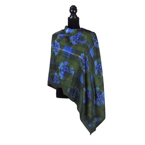 Image of Paris Tartan Green Button Shawl