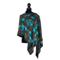 Image 3 of Paris Tartan Green Button Shawl