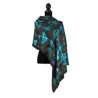 Image 4 of Paris Tartan Green Button Shawl