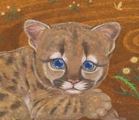 Image 5 of Cougar Cub and Dandelions Original Painting