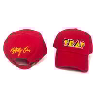 Image 2 of Trap Distressed Dad Hat Red