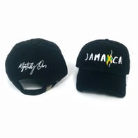 Image 2 of Jamaica Distressed Dad Hat Black