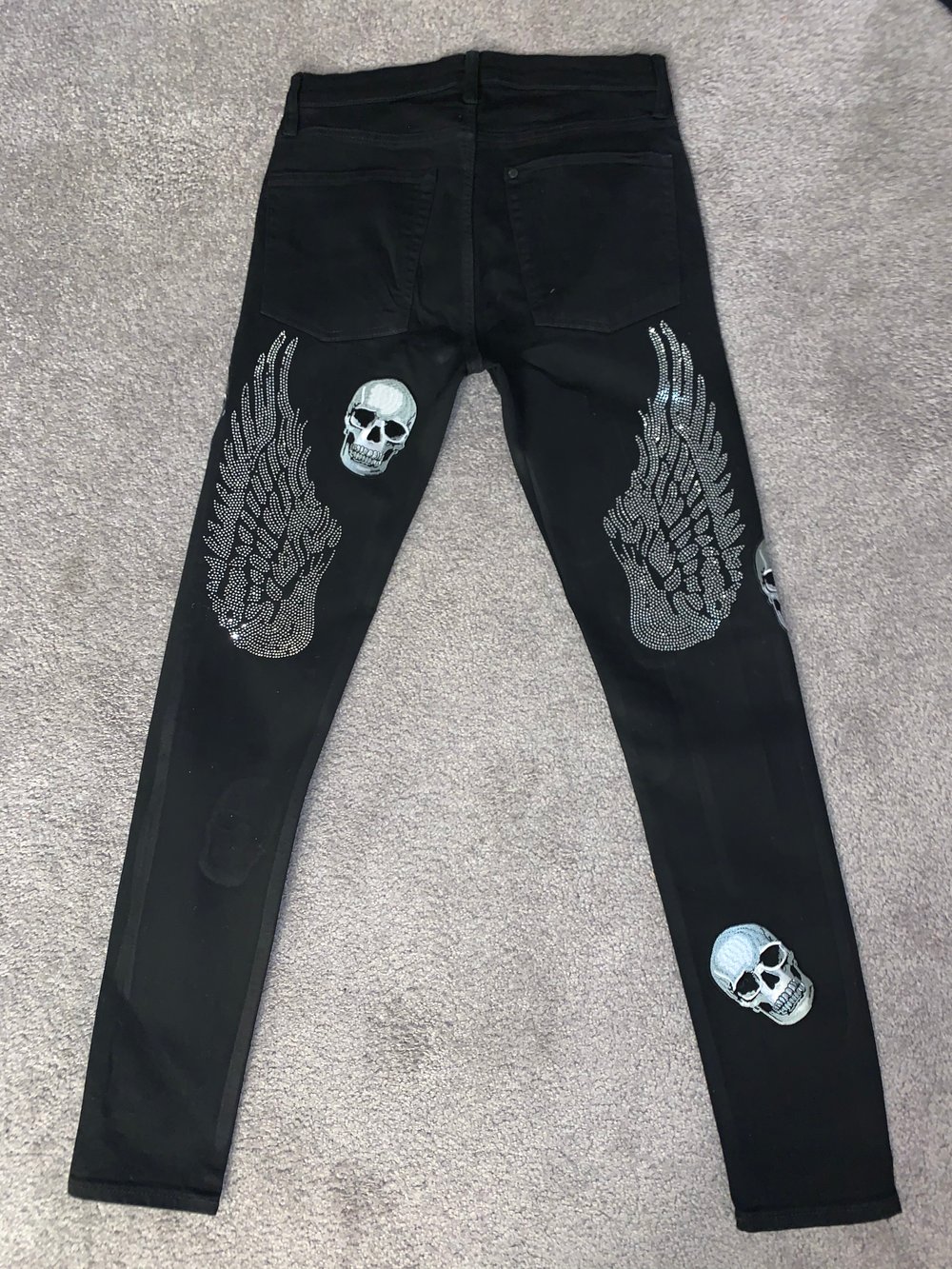 Flying skull denim 