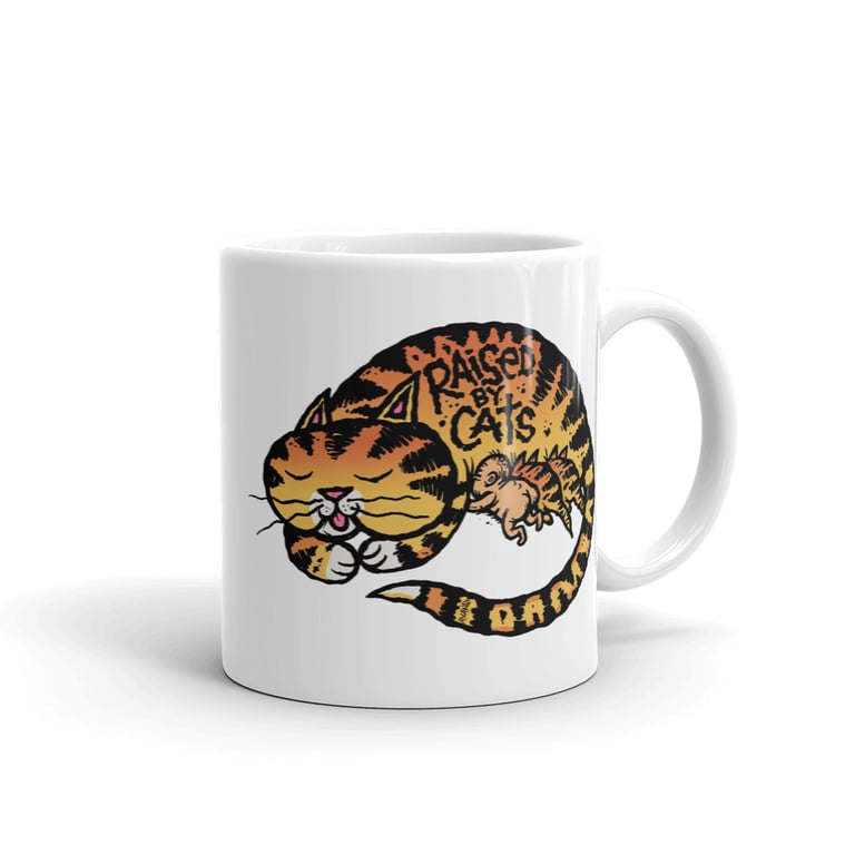 "Raised by Cats" coffee mug Image 3