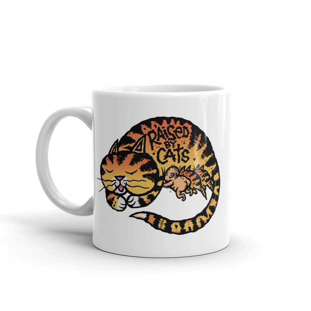 Image of "Raised by Cats" coffee mug