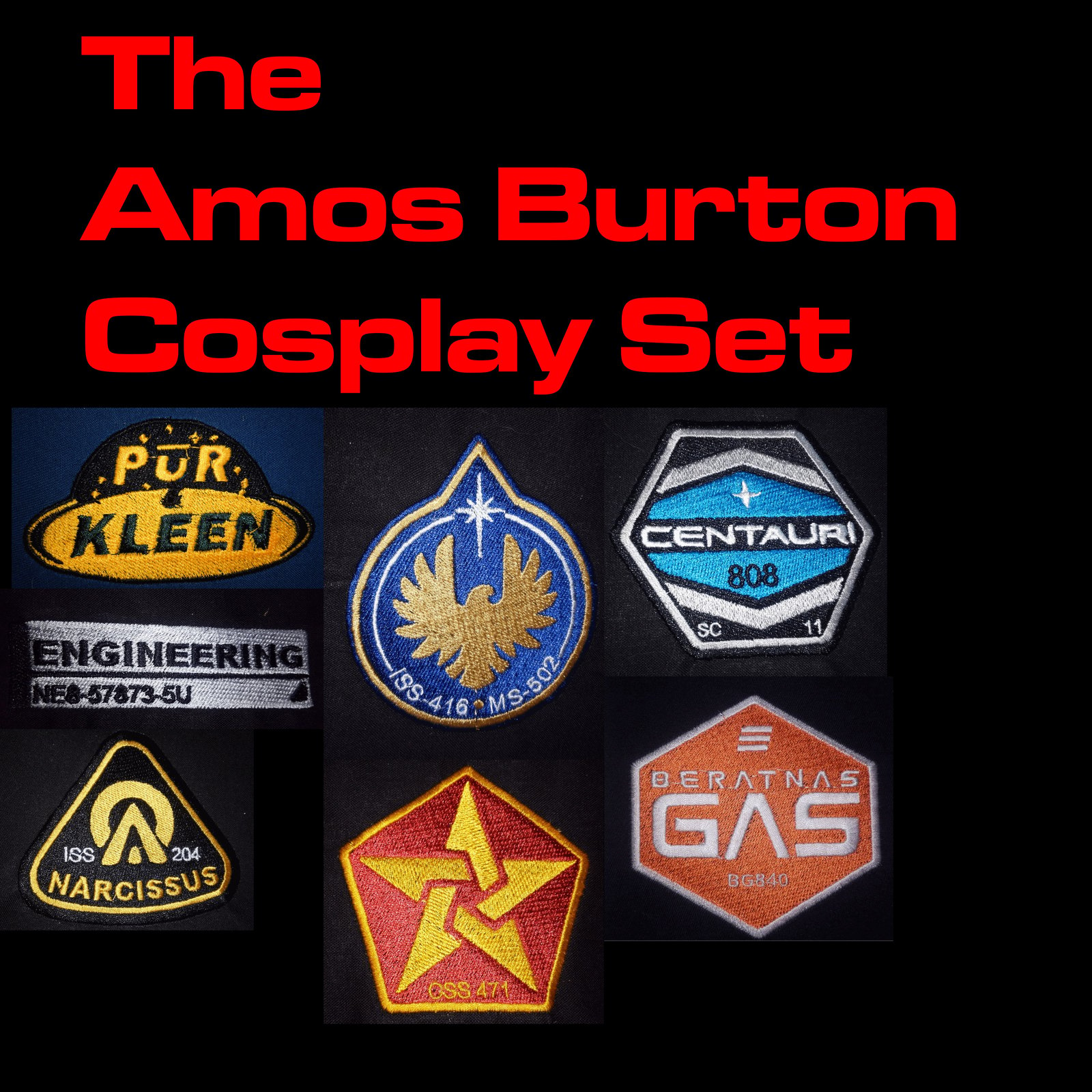 The Expanse Amos Burton Embroidered Cosplay Patch Set Hidden