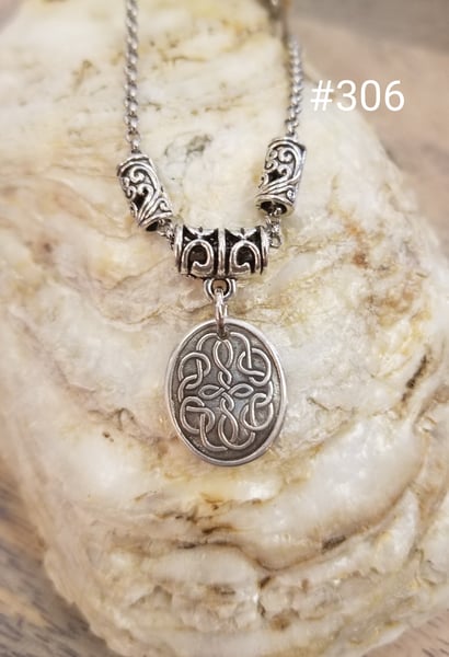 Image of  Fine Silver- Handmade-Celtic Pendant- Necklace- #306