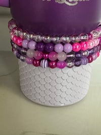 Image 3 of Cheshire Cat Tumbler Bracelet Stack | Alice in Wonderland Cup Bracelet
