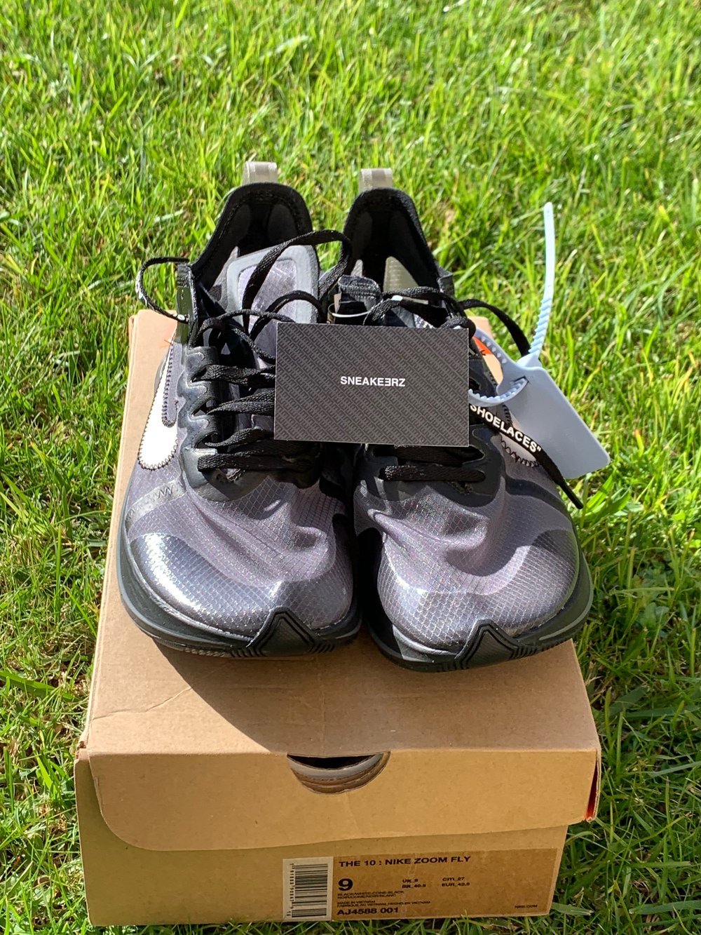Image of NIKE ZOOM FLY OFF-WHITE BLACK SILVER
