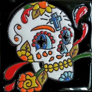 Image of Calavera Cruz Coaster Tile