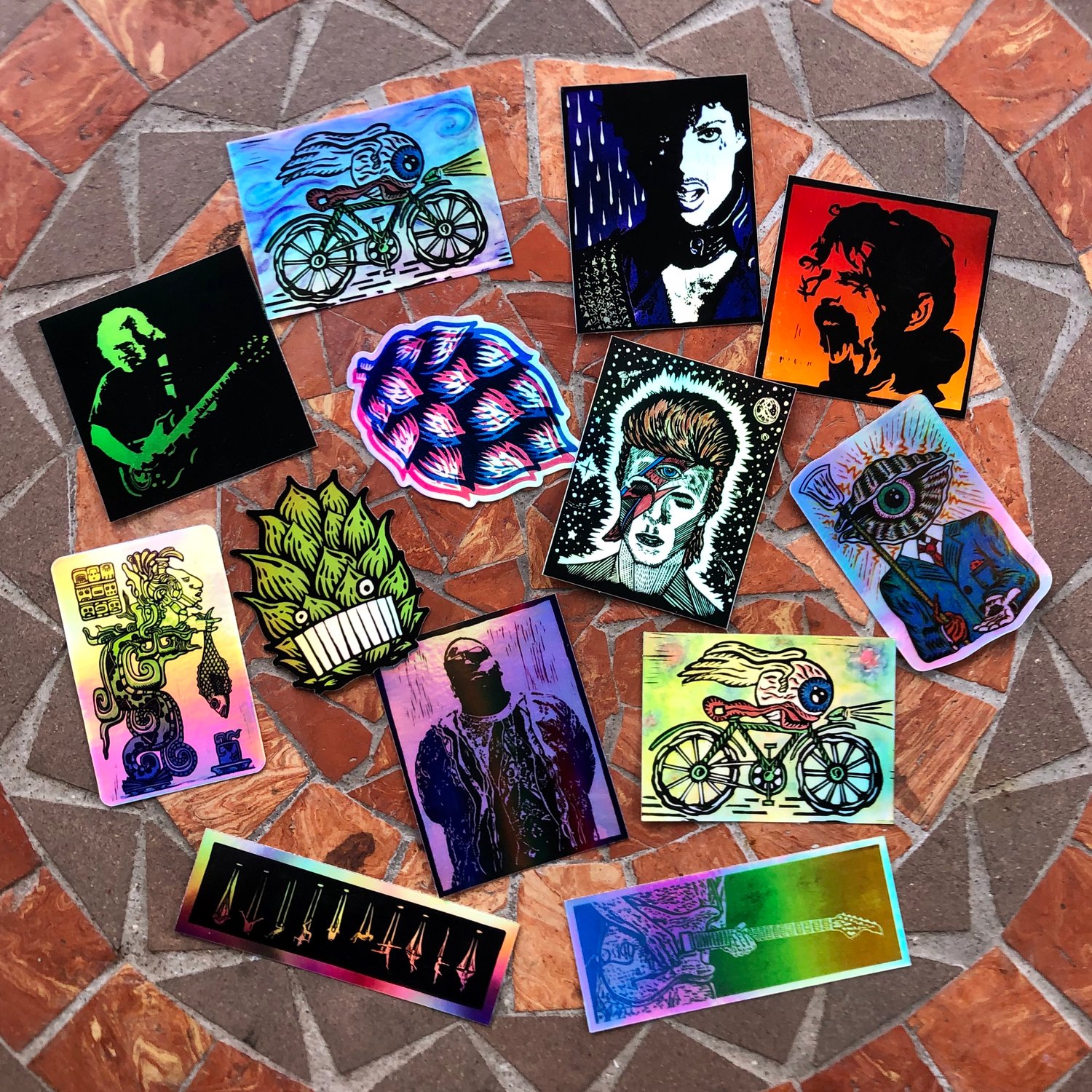 Holographic stickers Party Time Design