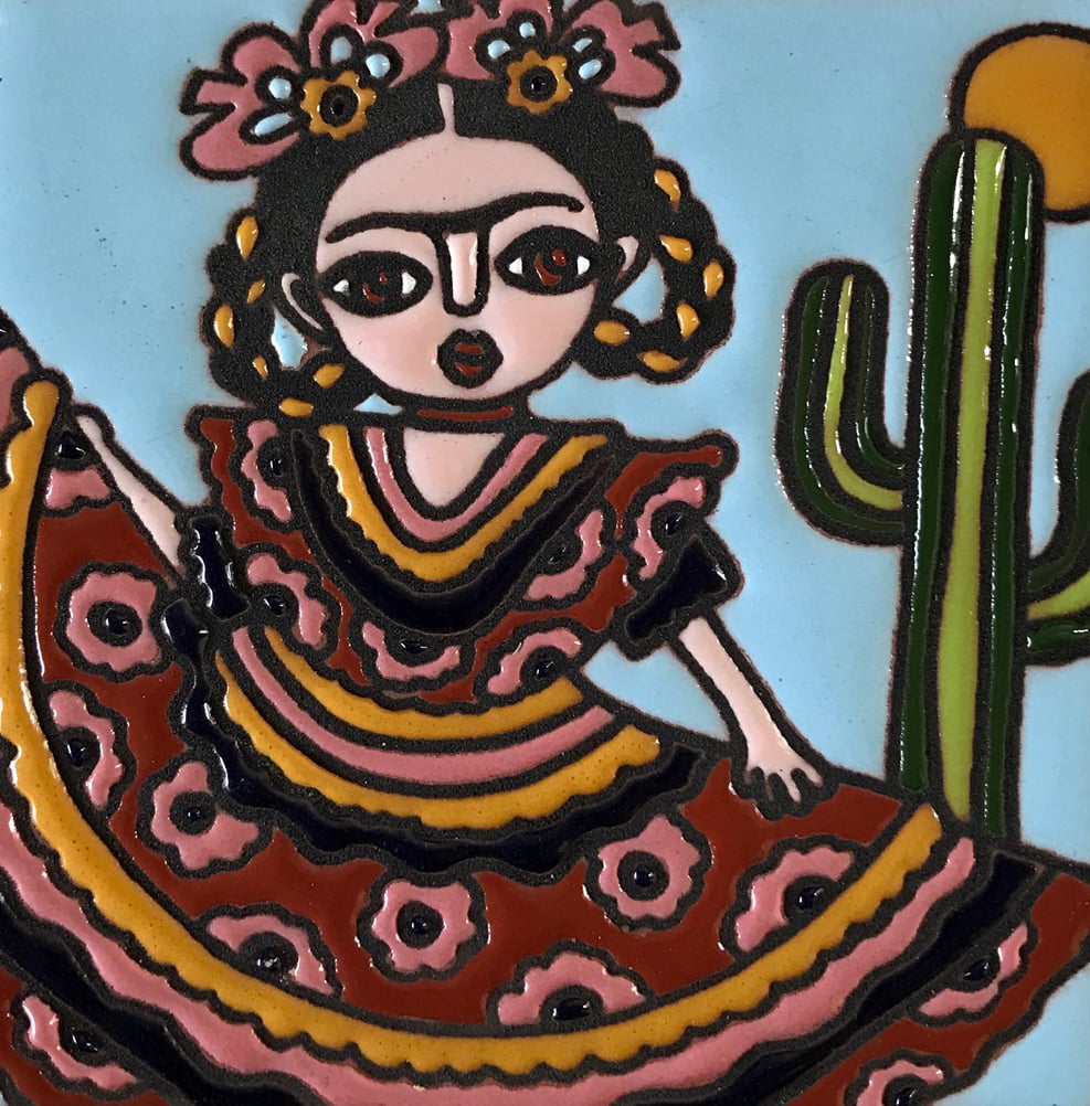 Image of Mini Frida Folklorico Coaster Tile