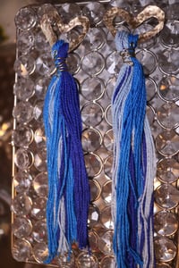 Big blue heart earrings 