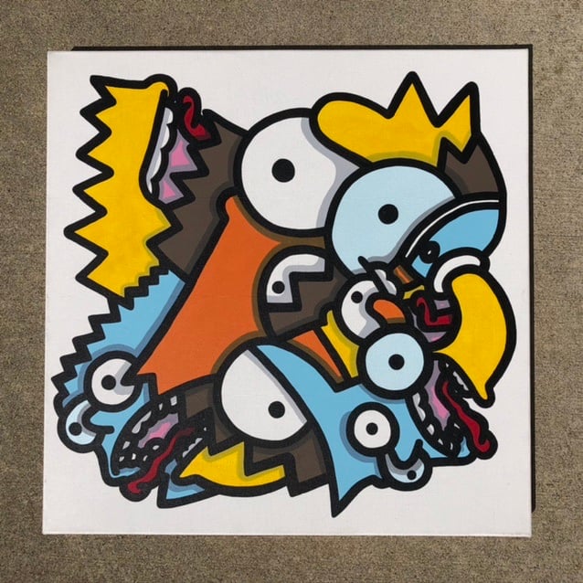 Wizard Skull — 24” x 24” Original Acrylic Painting