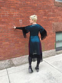 Image 3 of Metallic Blue Sheer Fringe Robe