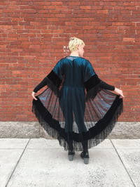 Image 2 of Metallic Blue Sheer Fringe Robe