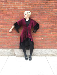 Image 2 of Burgundy Burnout Velvet Robe