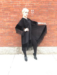 Image 4 of Black burnout Velvet Robe