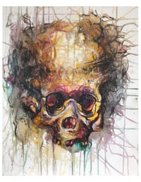 Multicolor Drip Skull 8.5x11 inch art print