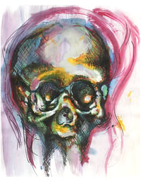 Multicolor Skull 8.5x11 inch art print
