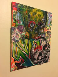 Image 2 of Mixed Media Skull Graffiti Canvas