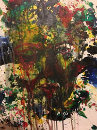 Image 2 of Abstract Drip Portrait Original Canvas 16x20 inches