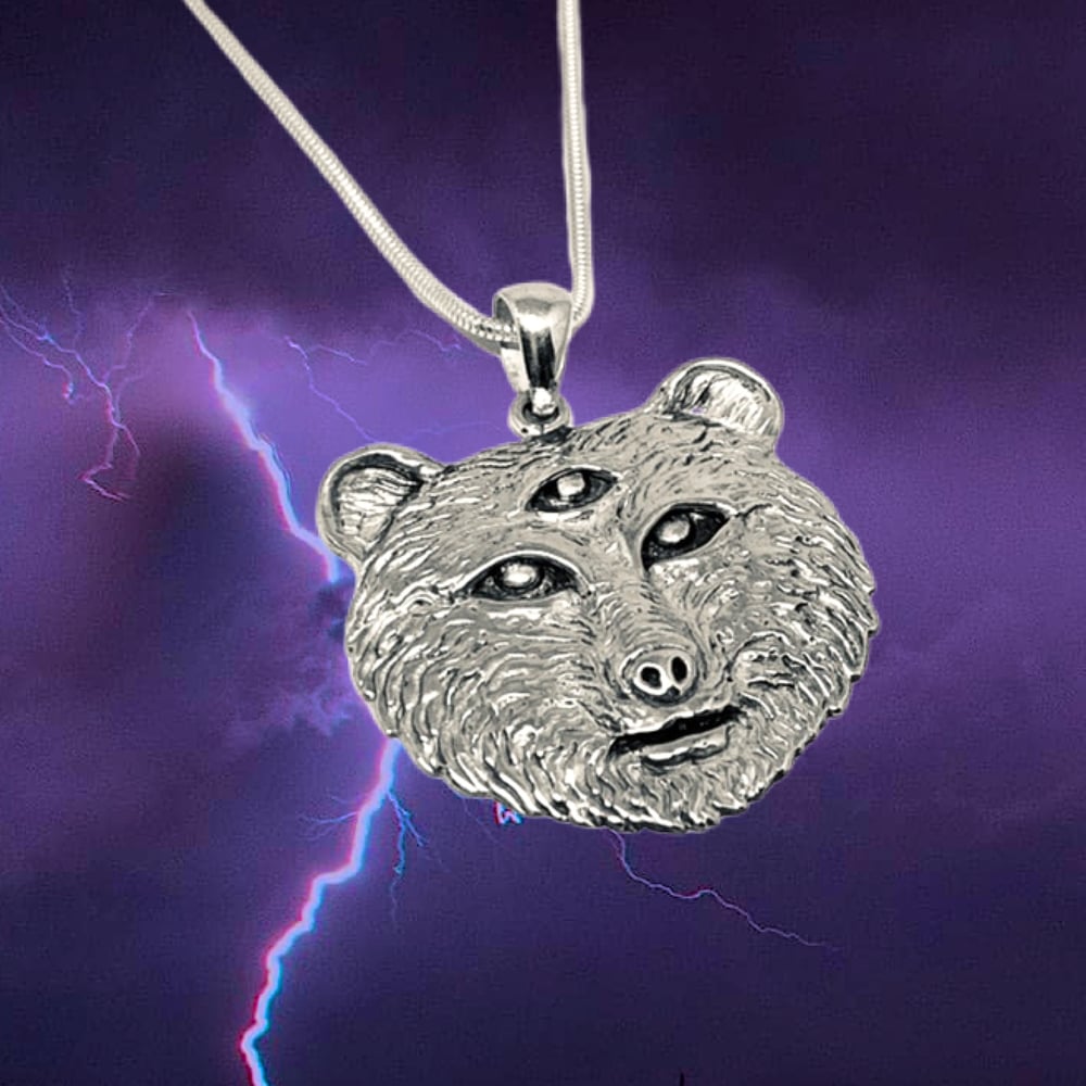 Image of Owsley Bear Tribute Pendant cast in Sterling Silver 