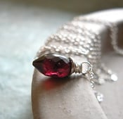Image of Sterling Silver Garnet Marquise Necklace - Vampire Tear